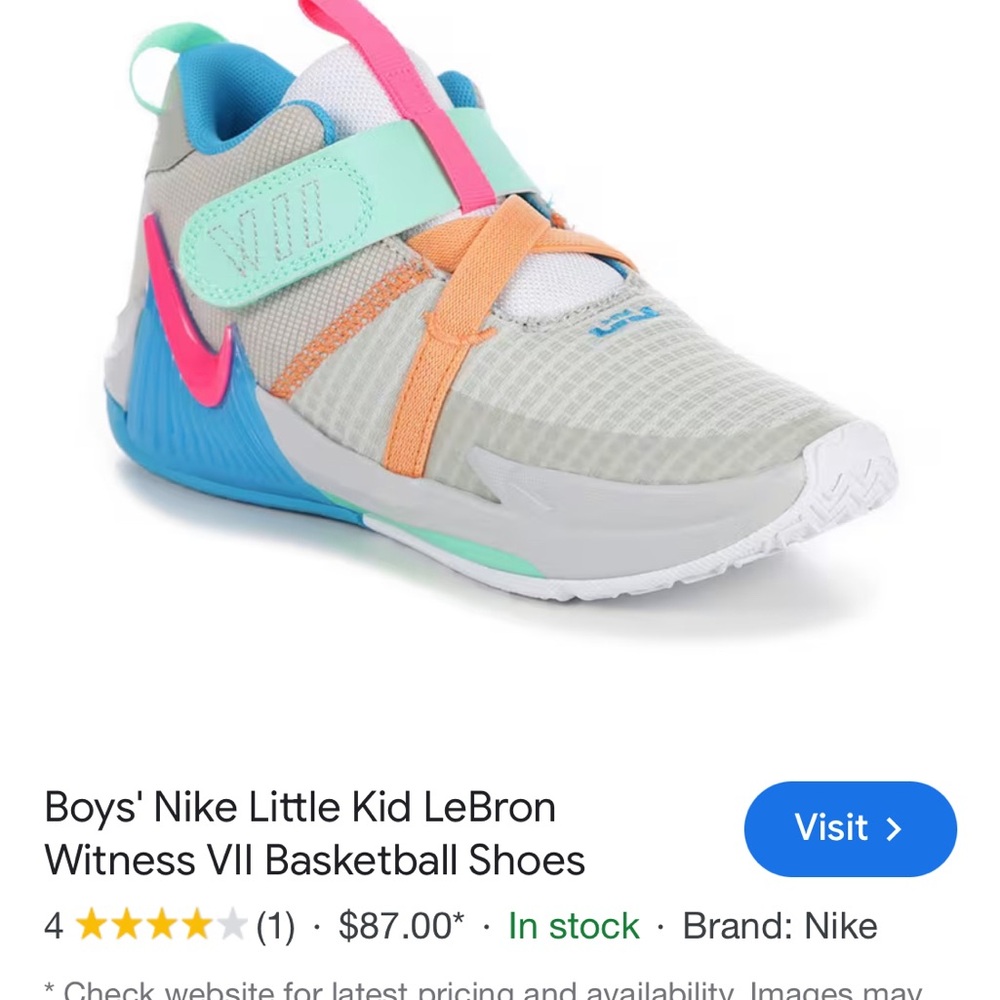 Lebron Witness 7 Perfect Condition Size 2Youth.